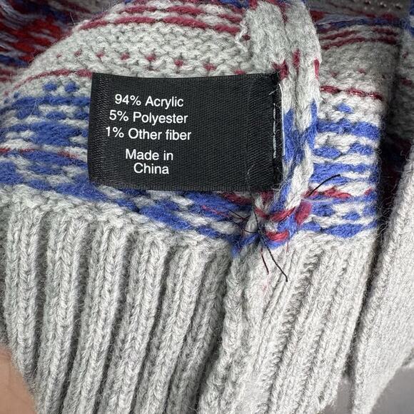 Lane Bryant Women’s Plus Sz 18/20 Gray Open Front Fair Isle Cardigan Sweater NWT - Picture 5 of 5